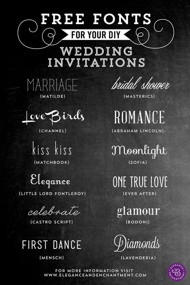 Contemporary wedding invitation fonts