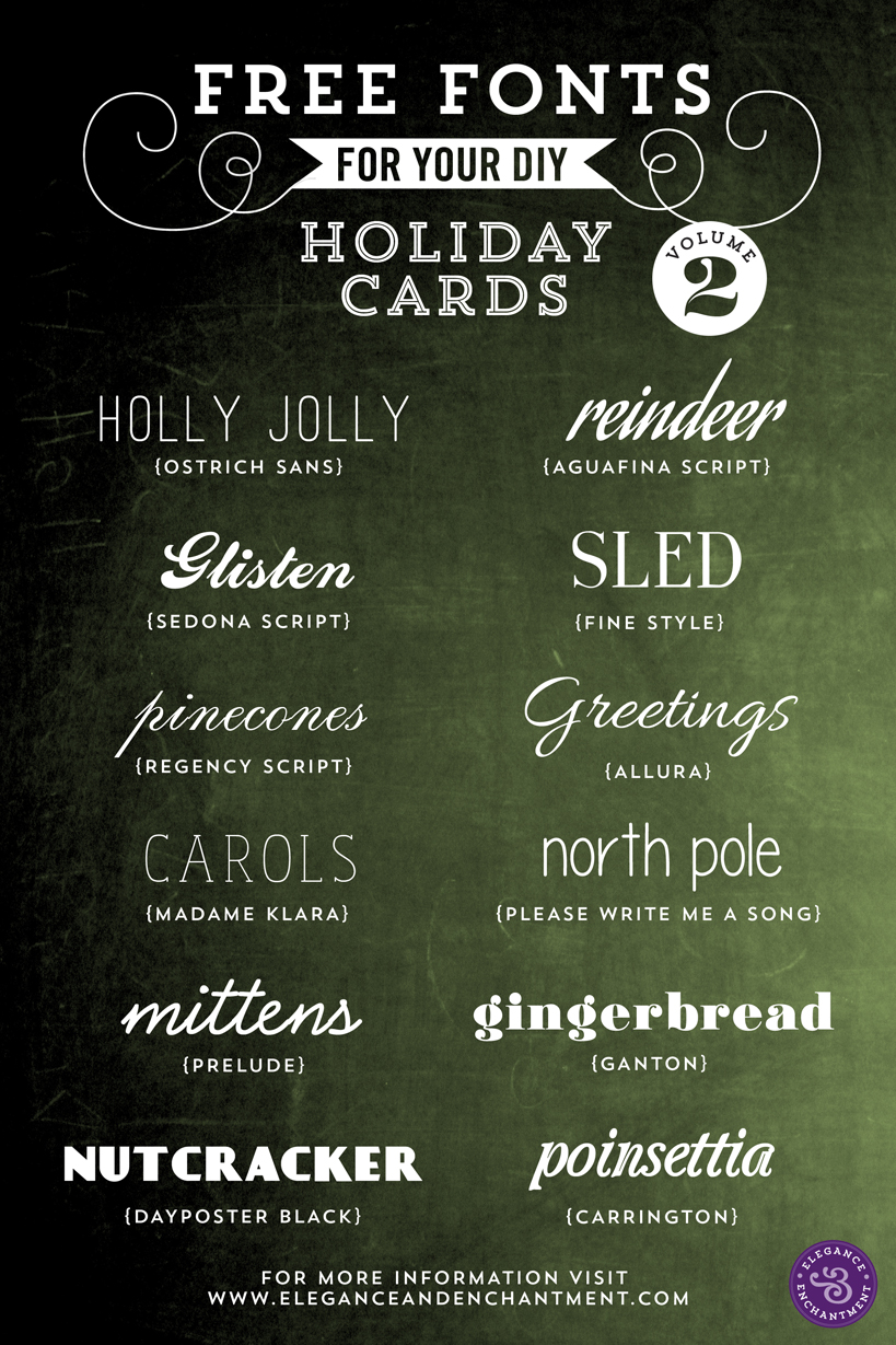 Free Fonts for DIY Holiday Cards - Volume 2