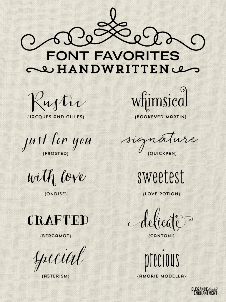 Handwritten Fonts for typography lovers. Use these for graphic design projects, blogging, DIY projects, stationery, wedding invitations and more!