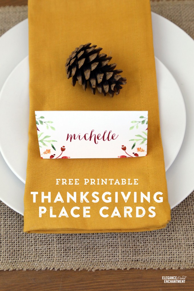 Thanksgiving Place Card and Tent Card Printables