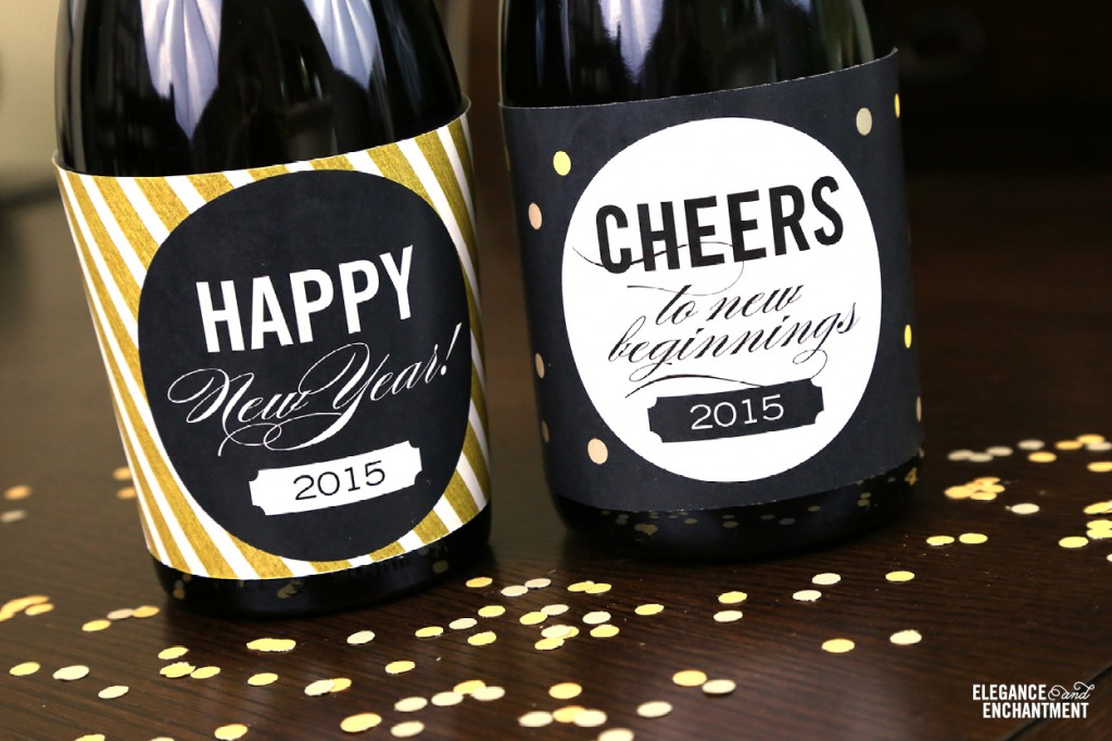 Free Printable New Year's Eve Champagne Bottle Labels