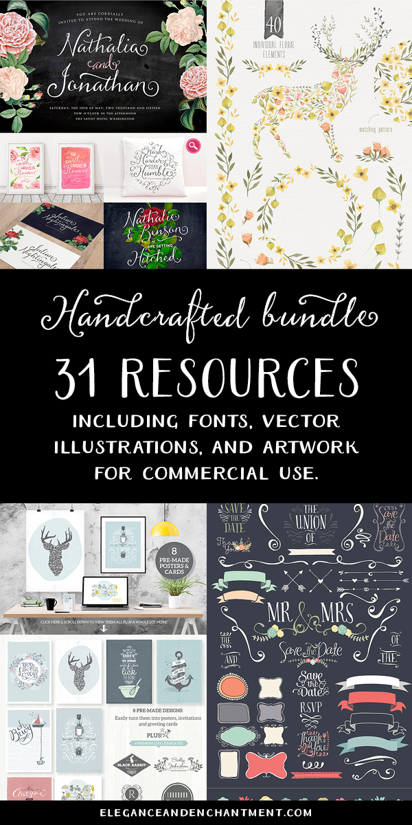Creative Designer's Bundle of fonts, graphics and more - $29.00 for 31 items, for a limited time!
