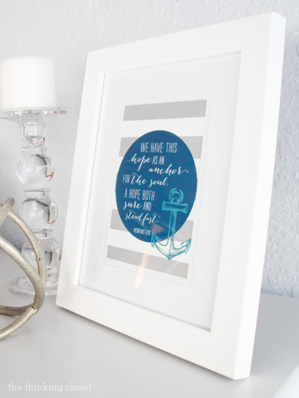 Hebrews 6:19 Printable from Elegance & Enchantment and The Thinking Closet
