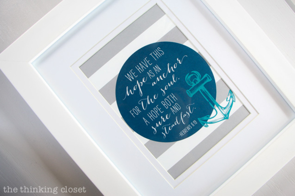 Hebrews 6:19 Printable from Elegance & Enchantment and The Thinking Closet
