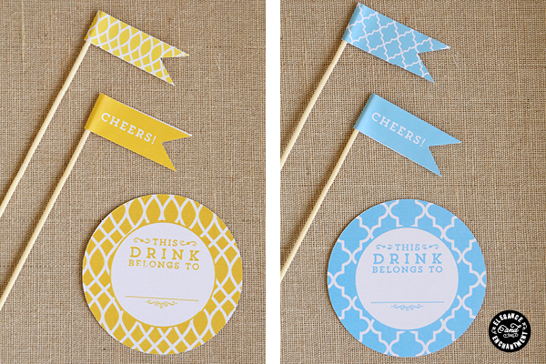 Elegance and Enchantment Printable Coasters and Party Flags