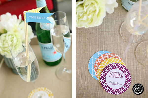 Elegance and Enchantment Printable Coasters and Party Flags