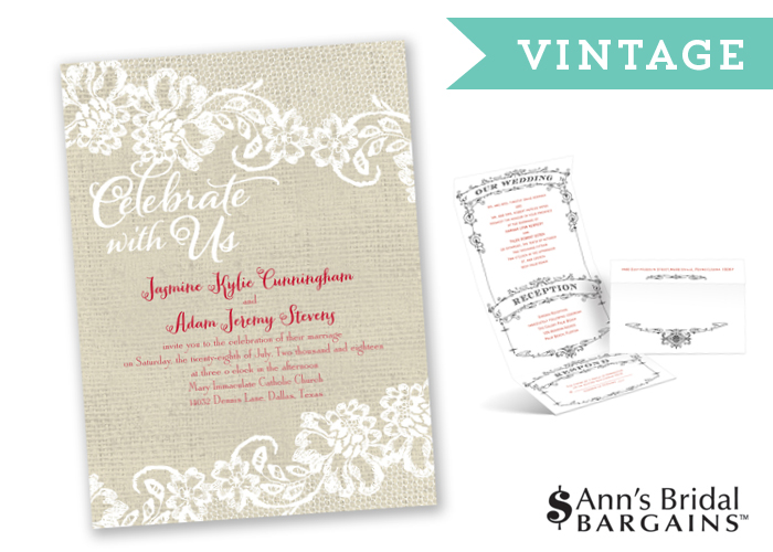Ann's Bridal Bargains Rustic Invitations