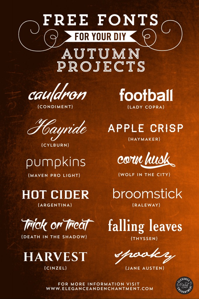 Free fonts for Autumn Projects