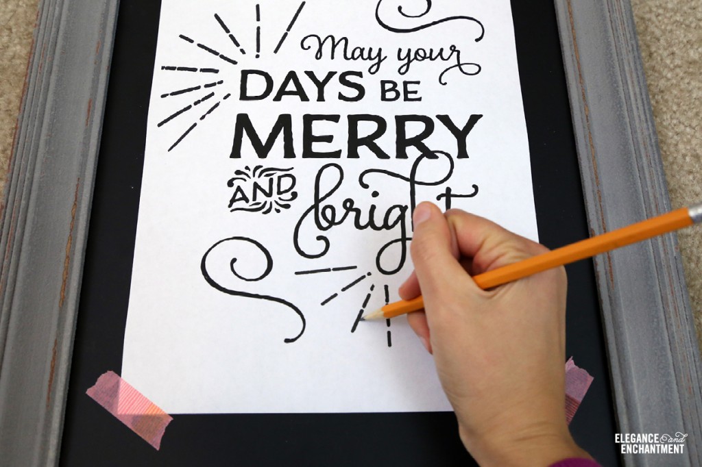Chalkboard art lettering tutorial and a free Christmas printable