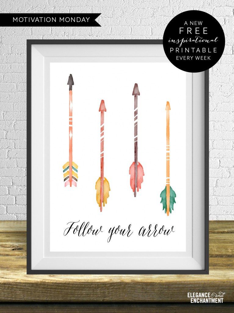 Follow your arrow - Free DIY Printable from Elegance & Enchantment