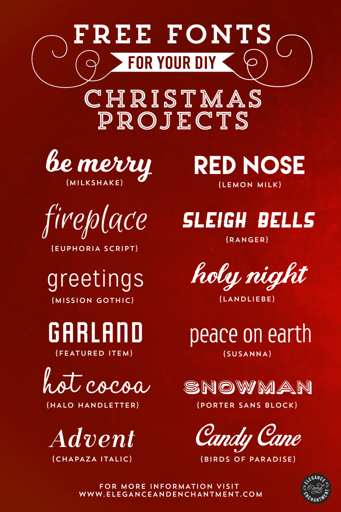 Free fonts for your DIY holiday and Christmas projects, cards and blogging