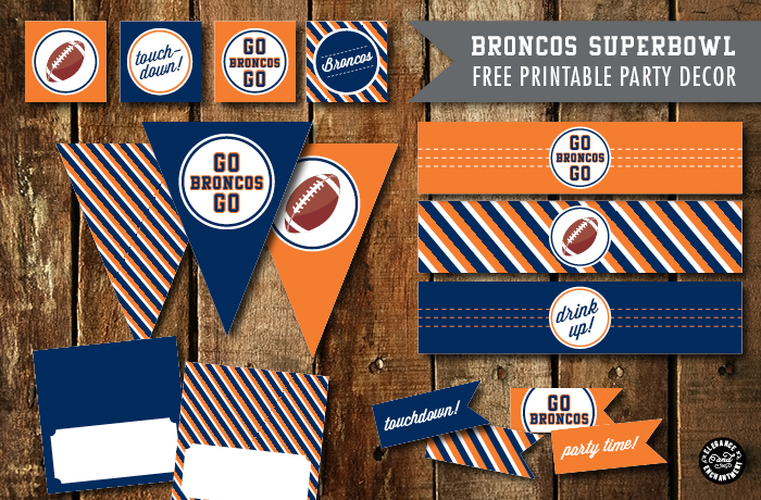 Free Printable Denver Broncos Party Printables from Elegance and Enchantment