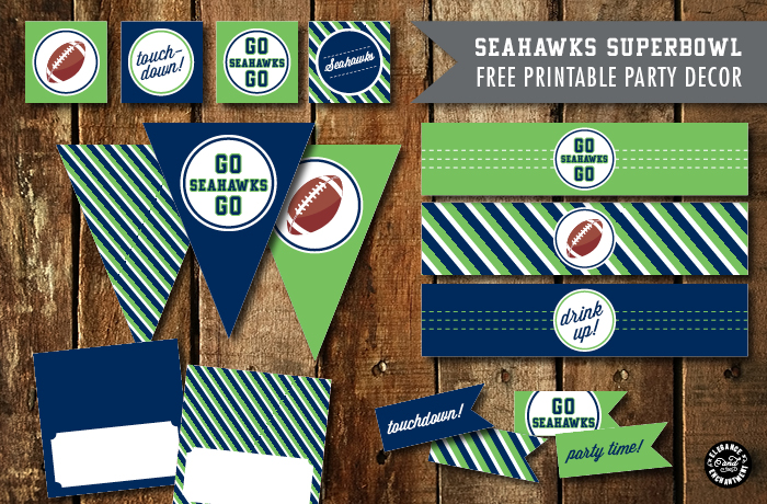 Free Superbowl Party Printables - 2015, New England Patriots vs. Seattle Seahawks // from Elegance & Enchantment