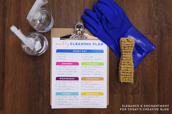 Free Printable Cleaning Planner from Elegance and Enchantment  // One blank planner + one already filled in!