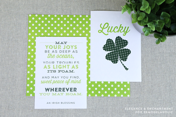 Get ready for St. Patrick's Day with these Irish inspired art printables from Elegance and Enchantment, for Remodelaholic { 3 free printables included }