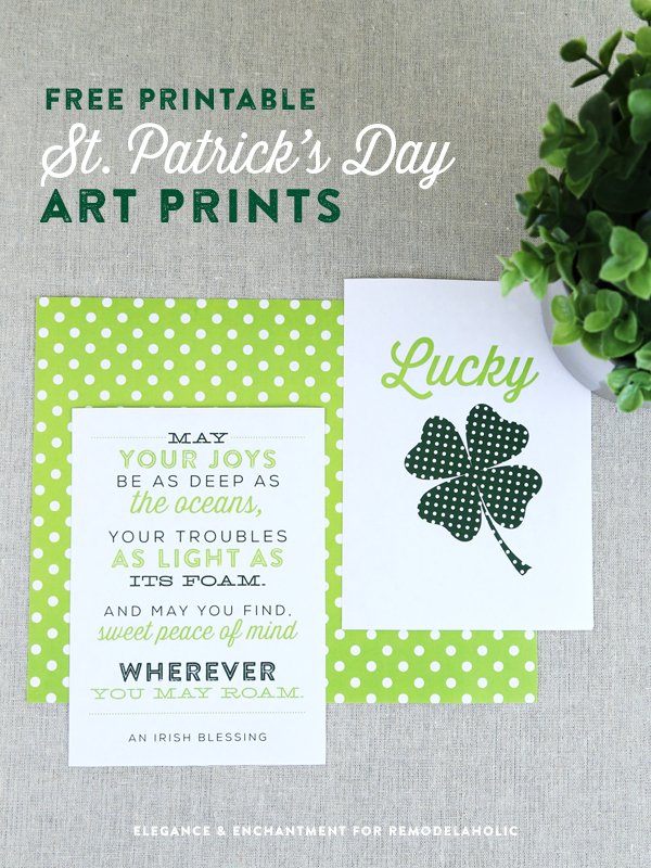 Get ready for St. Patrick's Day with these Irish inspired art printables from Elegance and Enchantment, for Remodelaholic { 3 free printables included }