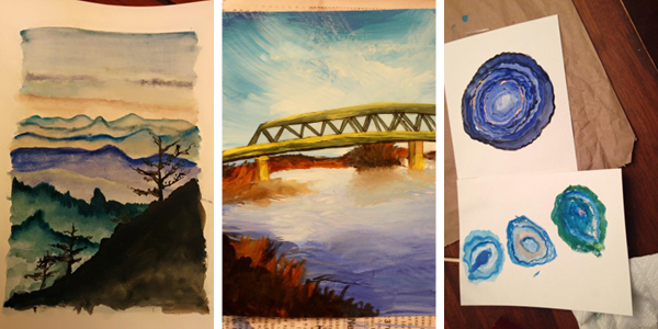 Elegance and Enchantment Creative Challenge Month 2 Results - This session was all about watercolor painting!