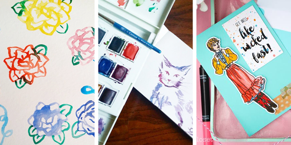Elegance and Enchantment Creative Challenge Month 2 Results - This session was all about watercolor painting!