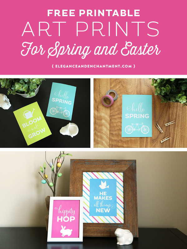 Free Printable Art Prints for Spring and Easter. Perfect for home decor or a celebration! // Designs from Elegance & Enchantment