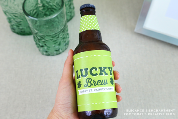 Free Printable St. Patrick's Day Irish Bottle Labels from Elegance and Enchantment