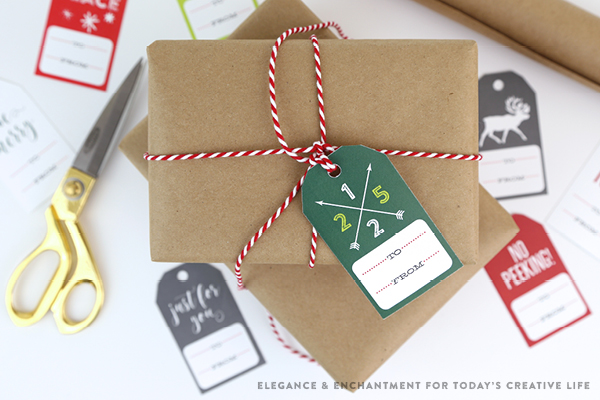 Free Printable Christmas Gift Tags make holiday wrapping and packaging easy and fun! Simply download these free designs and print using Avery tags, or your own paper! Designs from Elegance & Enchantment for Today’s Creative Life.