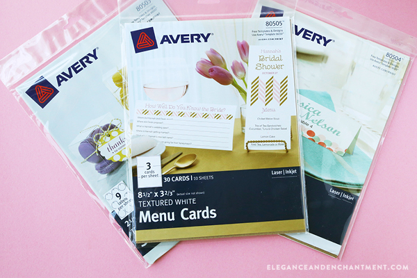 Hosting a Tea Party? This set of free printables would make the perfect addition to your table. The trio of designs includes menu cards, place cards and thank you tags and can be customized with your own text. Print using Avery.com/print or your own paper and printer. Best of all, they can be used for any type of celebration, including a Baby Shower, Bridal Shower, Girls Night, Bachelorette, Mother’s Day Brunch, Bridal Luncheon, First Communion, Easter, or Springtime Gathering. Designs from Elegance and Enchantment.