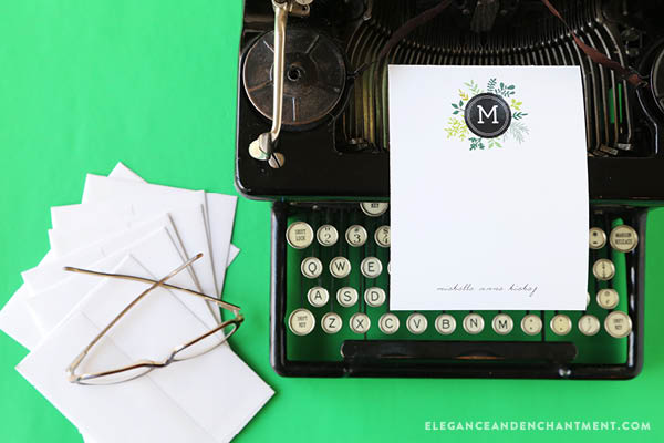 Celebrate National Letter Writing Month with these free printable note cards and stickers! There are two different botanical designs to choose from and are formatted so that you can customize with your own name and monogram. Best of all, they are compatible with Avery products for easy printing. Designs by Elegance & Enchantment.