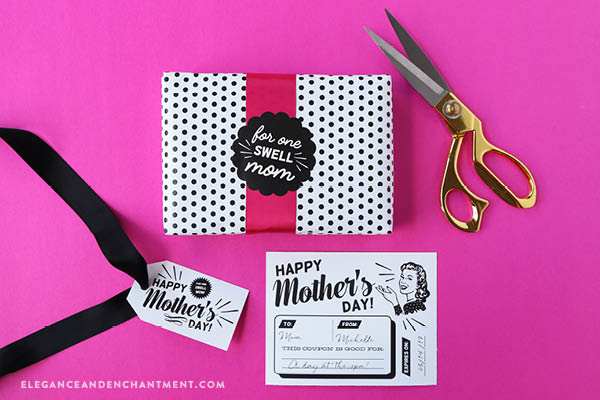 Celebrate Mother’s Day with these free printable, retro-styled coupons, gift tags and stickers! All designs are compatible with Avery products for easy printing. Designs by Elegance & Enchantment.