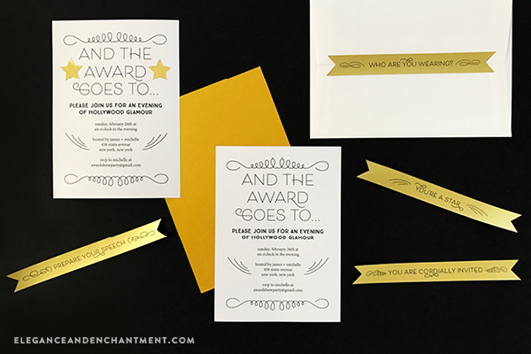 Get ready for the Oscars, Emmys, Golden Globes, Grammys and Tony Awards with these free award show party printables. Includes an editable invitation, envelope seals, star stickers and thank you sticker seals. Compatible with Avery Products 22836, 4396 and 4395 for easy printing! Designs from Elegance and Enchantment. 