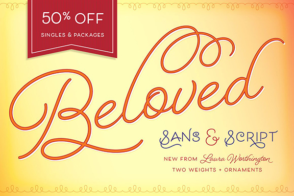 Beloved Sans and Script font from Laura Worthington