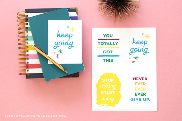 Planner and Journaling Printables for everyone who loves to plan in the prettiest way. Download all of these colorful goodies for free! Includes printable tip in cards with encouraging quotes and printable planner stickers. Compatible with Avery Products 8387 and 41568 for easy printing! Designs from Elegance and Enchantment in partnership with Avery.