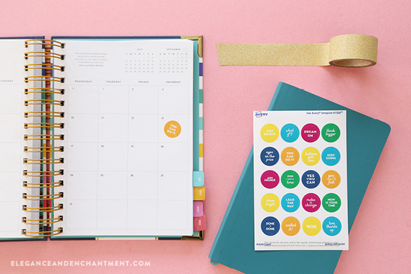 Planner and Journaling Printables for everyone who loves to plan in the prettiest way. Download all of these colorful goodies for free! Includes printable tip in cards with encouraging quotes and printable planner stickers. Compatible with Avery Products 8387 and 41568 for easy printing! Designs from Elegance and Enchantment in partnership with Avery.