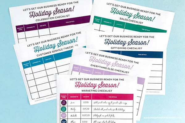 Free printable checklists and stickers to help small business and online shops prepare for the holidays! Stickers are compatible with Avery products for easy printing and use! Designs from Elegance and Enchantment. #sponsored