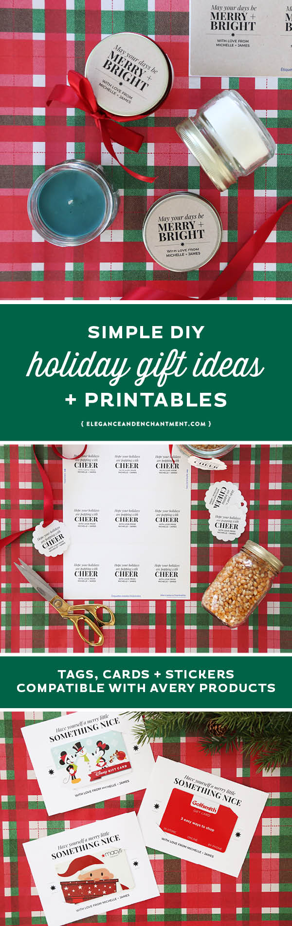 Keep your holiday gift giving simple and elegant with this collection of free printables: stickers, cards and gift tags, all compatible with Avery products for easy printing and assembly. // Designs from Elegance and Enchantment