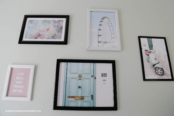 Do you like to switch up to look of your wall decor? SnapeZo has made it easy for us with their revolutionary frames. In this post, I show you how to utilize them to change your artwork while keeping your frames up on the wall. // From Elegance and Enchantment // Sponsored by SnapeZo #gallerywall