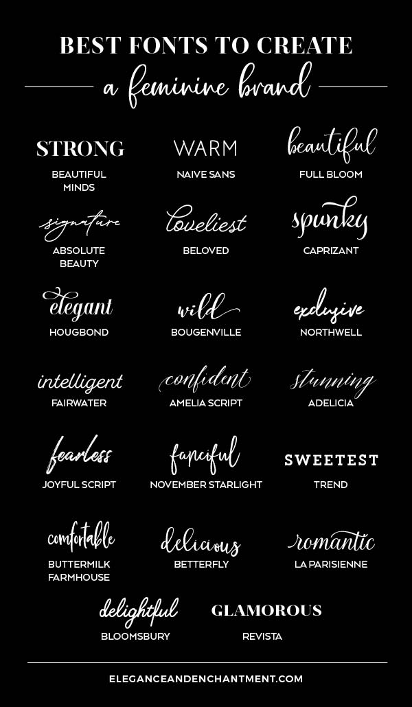 Best fonts to create a feminine brand